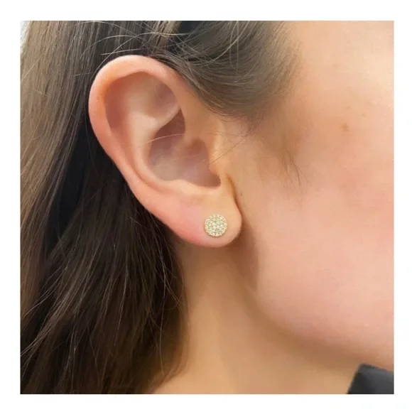 14K ROSE GOLD DIAMOND CIRCLE STUDS